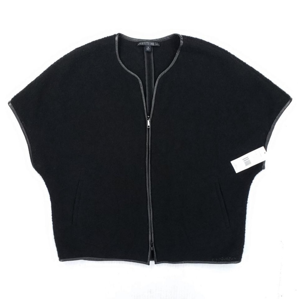 Lafayette 148 Sleeveless Wool Kimono Zip Jacket S